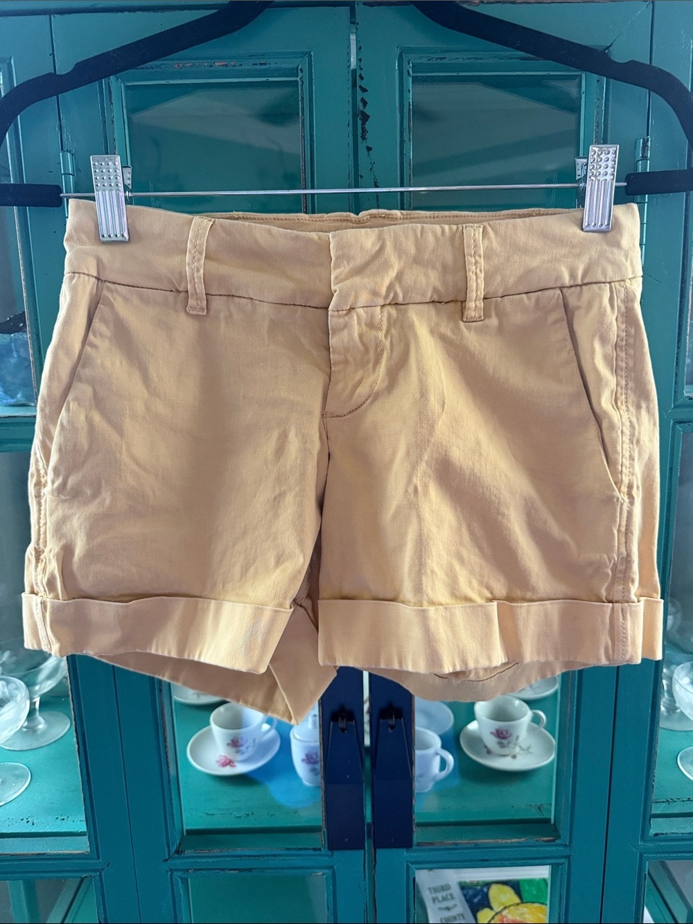 Dear John Women's Hampton Rolled Cuff Chino Shorts — Light Yellow